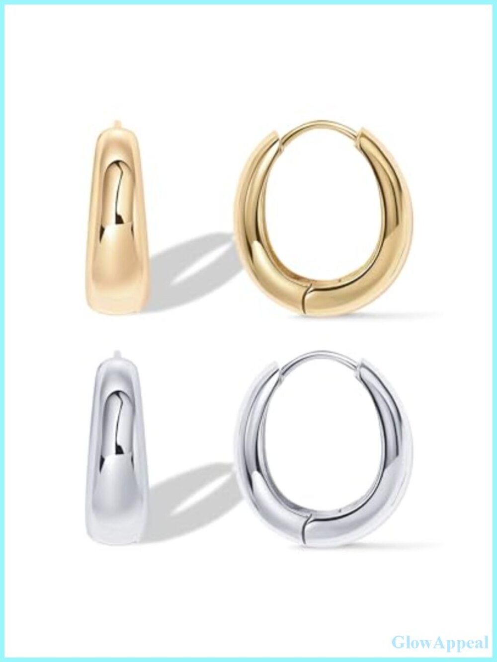 PAVOI Gold Plated Chunky Hoop Earrings Women 19mm Hypoallergenic